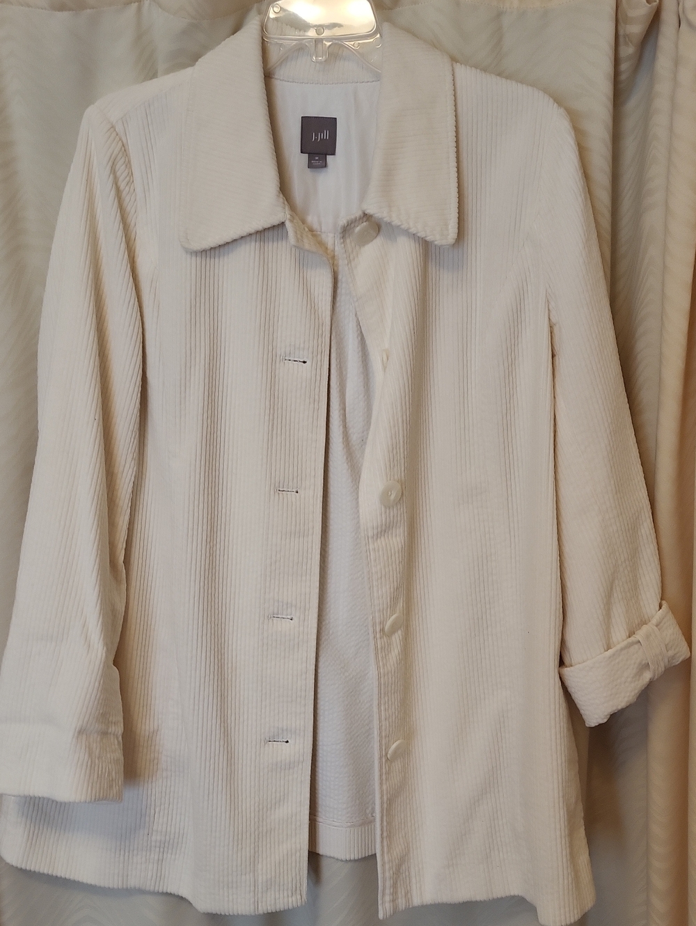 J. Jill Cream Corduroy Trench Coat